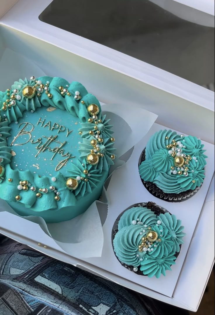 Tiffany Blue & Gold Birthday Bento Set