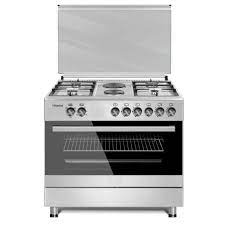 Hisense 90x60cm Cooker HF942GEES - 4 Gas Burners, 2 Electric Plates, Electric Oven, Matte Silver