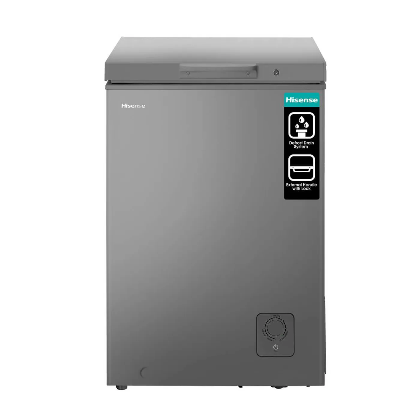 Hisense FC130SH 100L Chest Freezer - Silver, Energy-Efficient Deep Freezer with Fast Freeze