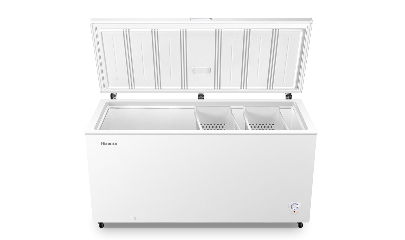Hisense FC550SH 412L Chest Freezer - Silver, Energy-Efficient Deep Freezer with Fast Freeze and Fridge Guard
