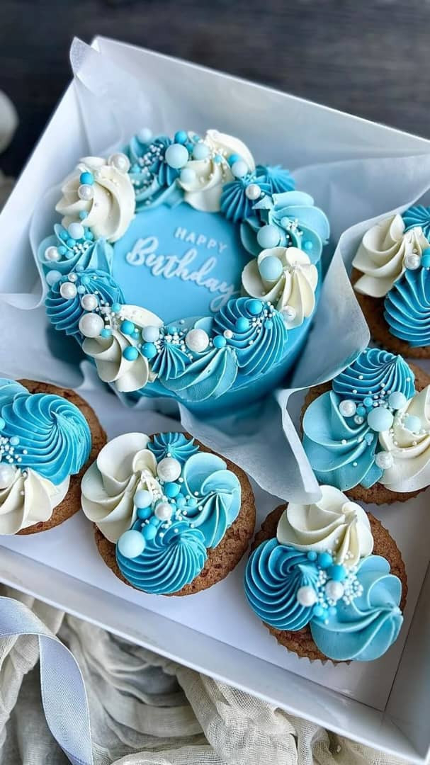 Ocean Blue & White Birthday Bento Box
