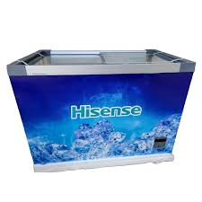 Hisense SD-301 301L Ice Cream Showcase Freezer - Silver, Energy-Efficient Display Freezer with Sliding Glass Lid