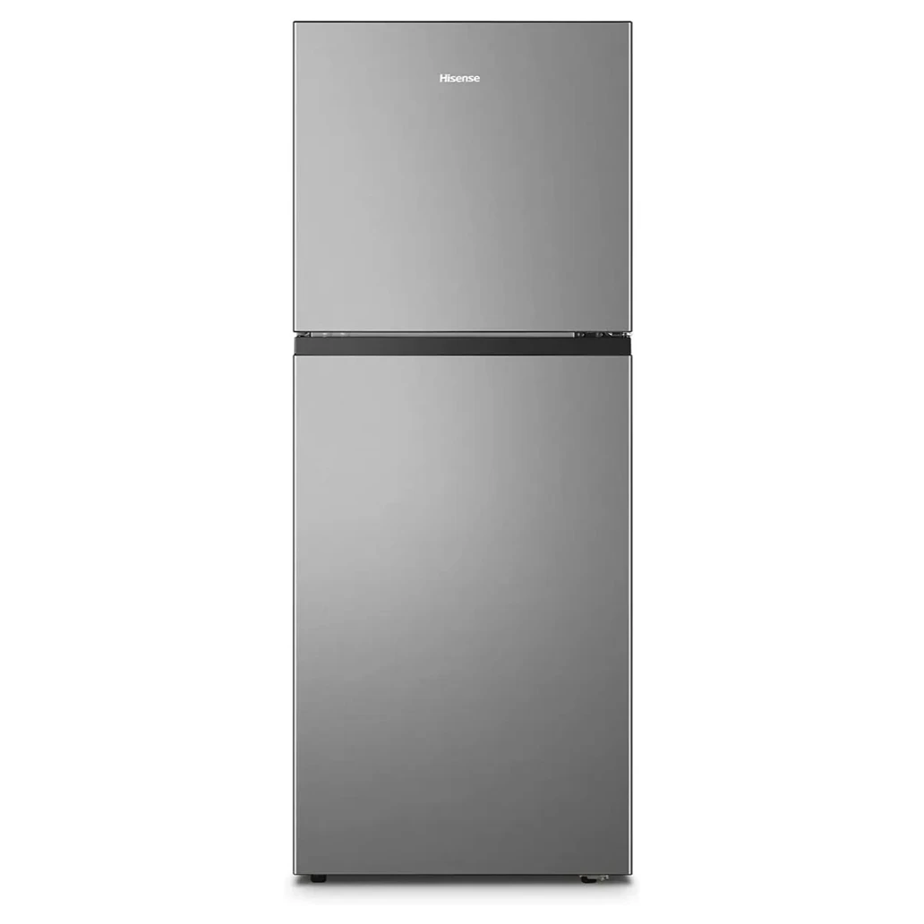 Hisense RT222 222L Double Door Refrigerator - Silver, No Frost Top Mount Fridge with LED Lighting